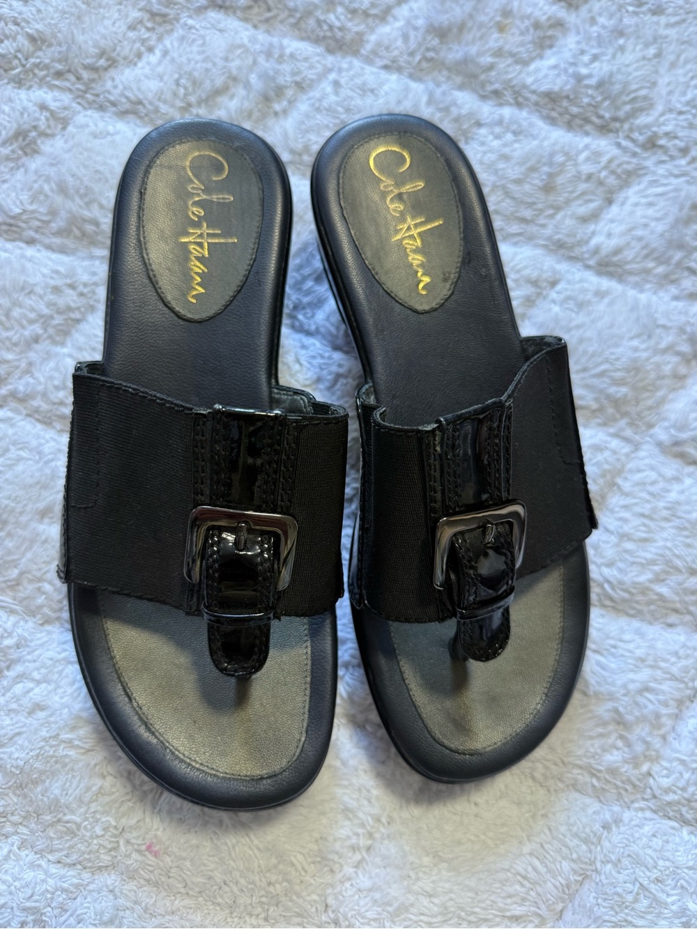 Cole Haan Nike Collaboration Confort Black Buckle Slide Mules